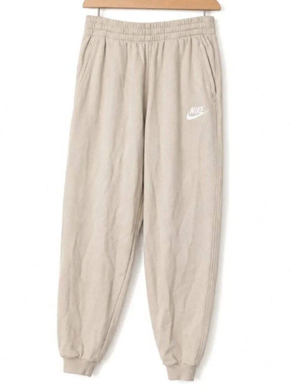 Nike Youth Large Sweatpants Beige Fleece Athletic Lounge Jogging Pants